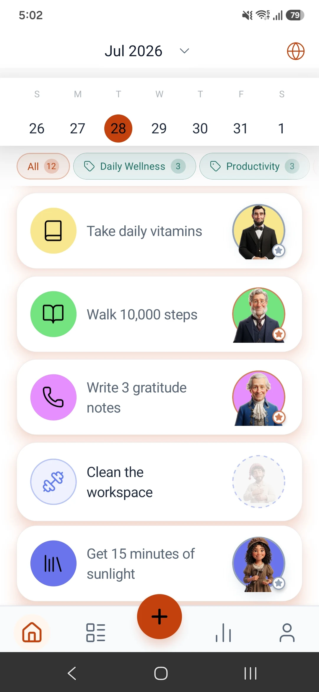 Daily Routine Check Main UI