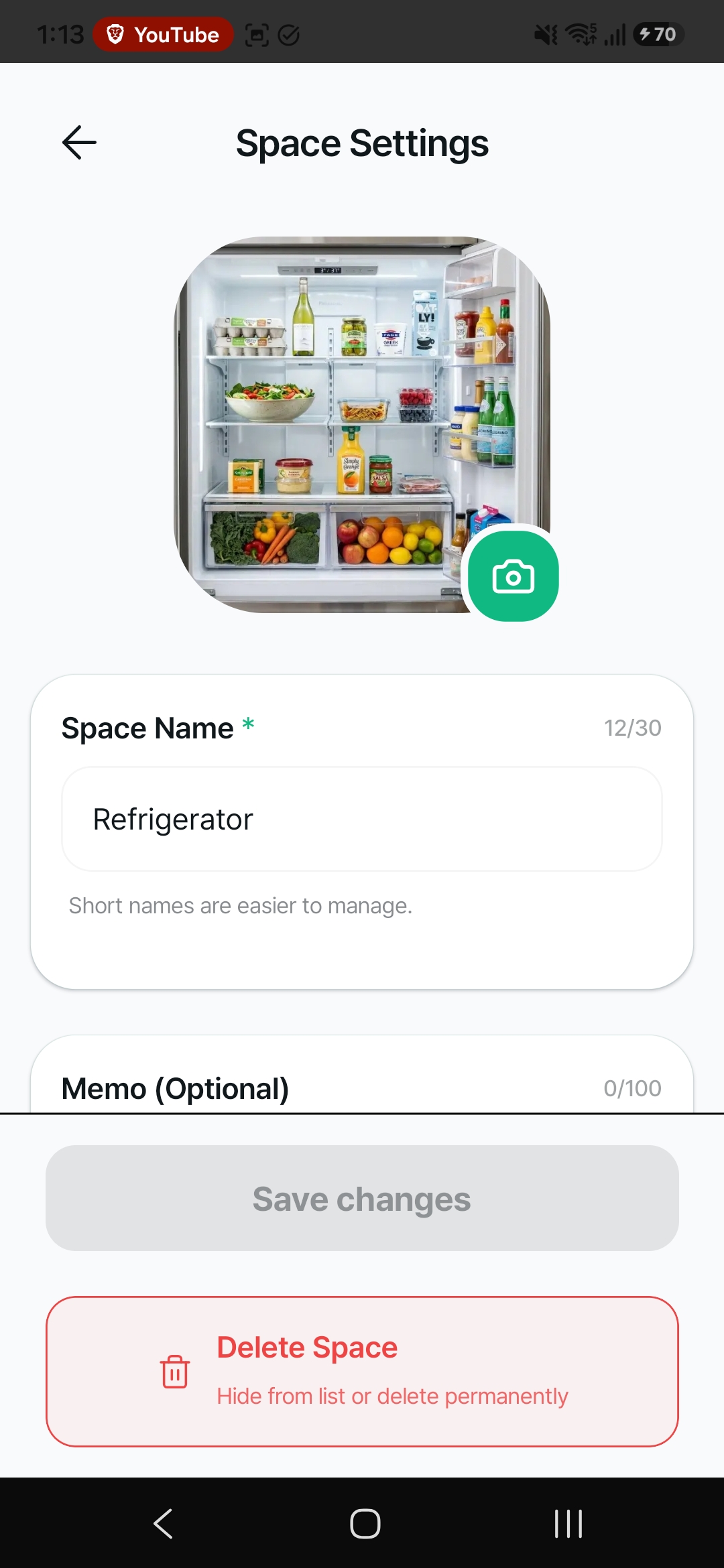 FreshSelf Space Settings