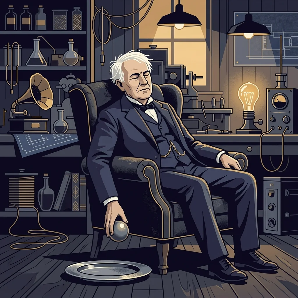 手握钢球入睡的天才：托马斯·爱迪生入睡前幻觉（Hypnagogia）半睡眠创意法