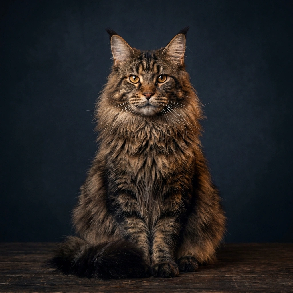 绅士般的大型巨猫缅因猫，心脏健康与浓密双层被毛的3步日常护理流程