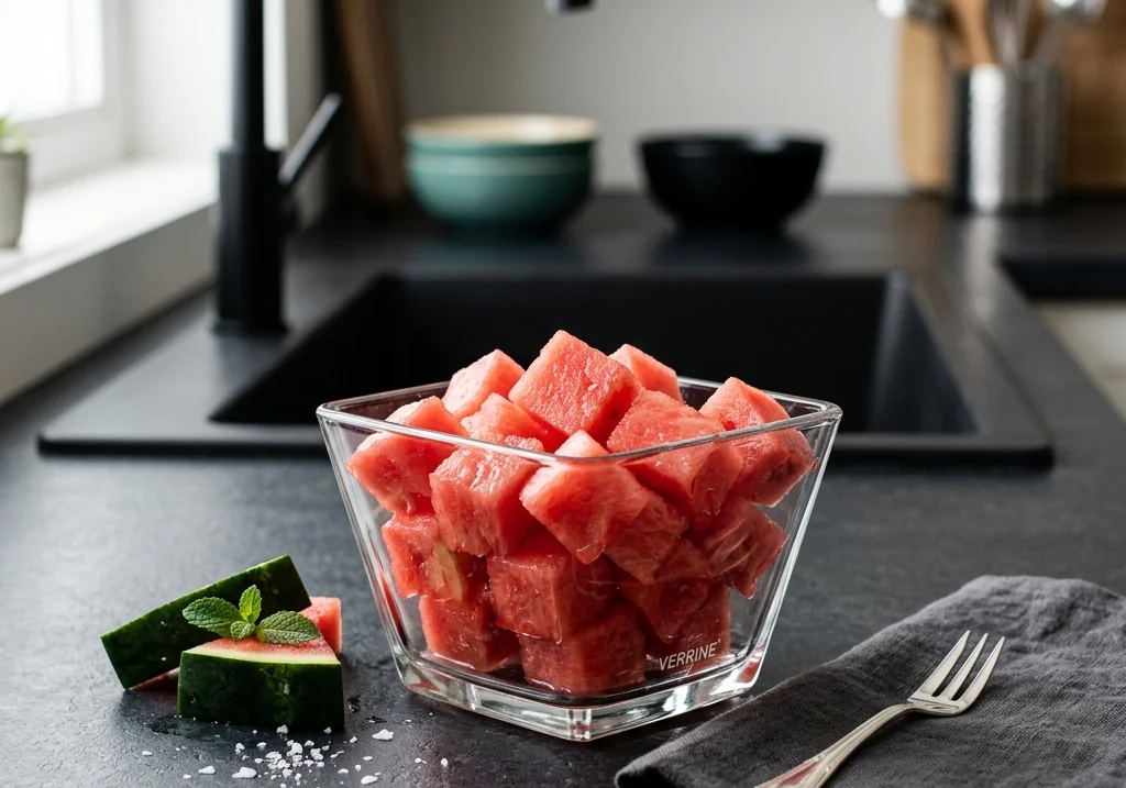 비닐 랩 절대 금지 — 식중독균 증식 예방 ❌🍉